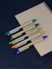 Pens Lot 100pcs Wooden Clip Eco Paper Ball Pen Green Concept Environmental Friendly Ballpoint Customized Promotion Logo Print Gift