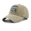Ball Caps Emelcodery Letters Route 66 Baseball Hat Spring и осенняя марка Snapback Fashion Compensed Cotton Q240403
