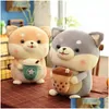 Animaux en peluche en peluche Nouveau Akita Dog P Toy Doll Wholesale Migne Large Shiba INU Slee Oread Thé tasse de lait de lait Muppet Drop Livrot Dheu2