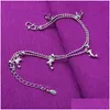 Chevilles de style coréen de style coréen femme double couche bracelet bracelet cheville sier bijoux gouttes livraison dhaoh