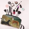 Bolsas de cosméticos vintage whippet Greyhound Dog Saco de viagem Mulheres Sihthound Animal Belagesep Organizer Lady Beauty Storage DOPP Kit