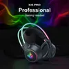 Mobiltelefonörlurar Onikuma RGB Headset Gamer PC PS4 Spel hörlurar med HD -flexibel MIC 3,5 mm hörlurar för Xbox PS5 Switch Computer Games Y240407