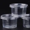 Disposable Cups Straws 100/50PCS Plastic Container Clear Sampling With Lidss Bowls Lids For Mousses Sauce Jelly