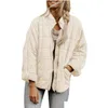Jackets femininos Casacos de inverno para mulheres casaco de lã quente solto solto de colarinho de colarinho de colarinho de algodão.