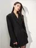 Frauenanzüge BZVW französischer Retro -Bund Blazer Kleider für Frauen 2024 Spring Trend vielseitig ein Knopf Hourglas Blazerjacke