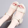 Slippers Block Heels Sling Back Chinese Style Shoes Women Summer Sandals Luxury Woman Flip Flops Sneakers Sport