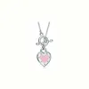 Brand de créateur Tiffays 925 Love Silver Silver Ot Ot Backle Coeur en forme de collier Pendant Famille Famille Small Crowd Collar Chain avec logo