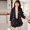 Two Piece Dress Fashion DesignerLuxury 2-piece set for autumn and winter womens tweed jacket and shorts set casual matching set S-4XL size clothingC240407