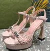 المصمم-أحذية Lleather Summer High High Heels Womens Vervament Platform Carming Cheels and Sexy Highlend Wedding Shoes 35-42