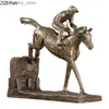 Konst och hantverk Metal Fiure Sculpture Simulation Animal Metal Crafts Ornament Race Equestrian Athlete Crafts Ornament Horse Home DecorationL2447