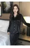 Roupas domésticas Sexy Long Homewear Conjunto Velor 2pcs Pijamas Terne Loose Sleepwea