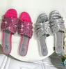 Gloednieuwe dames039S SLIPPER Sandaalschoenen Gina Ladies Flats Heels Sandaalschoenen met diamant hoogwaardige 6121449