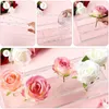 Vases Clear Acrylic Flower Vase Rectangular Floral Centerpiece For Dining Table Wedding Valentine's Day Decor Gifts Box With Light