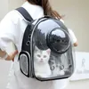 猫のキャリアクレートハウス屋外バックパック用の透明な透明なカプセルキャットバッグ通気性ペットアクティビティバックパックH240407