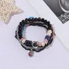 Bracelets de charme vintage Bohemian Resin Stone Beads Bracelet bracelet pour femmes multicouches et ethniques bijoux