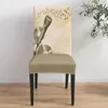 Couvre-chaise Microphone Musical Note Symbole Cover Set Kining Dining Stretch Stretp Spandex Sildcover pour Banquet Wedding Party