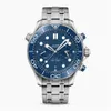 Nova marca de top omegx 44 mm Sea Master Mens Assista Multifuncional Cronógrafo Automático Quartz Man Relógios Designer MOVIME