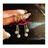 Stud Luxury Designer Earring 925 Sier Simple Pearl Earrings for Women Designers Simated Diamond White Golds Rose Gold Drop Delivery J DHJ9P