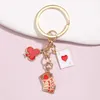 Tornari percorsi ganci Funny smalta portachiavi di portachiavi per il cuore per il cuore per le donne per uomo accessorio per accessori per campestre