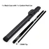 Presentuppsättning professionell biljardleverantör Carbon 2PC Pool Snooker Cue med Case Kit 240325