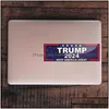 Bannerflaggor Bannerflaggor 3x9Inch Trump 2024 U.S. Allmänt valbil Bumper Stickers House Window Laptop Decal Take America Back Kee Dheqs