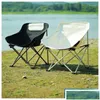 Camp Furniture Outdoor Folding Moon Chairs Tralight Cam Chair Portable Lightweight For Picnic Beach Fishing Leisure Drop Delivery Spor Dh5Yv