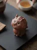 Tea Pets Creative Purple Sand Pet Dragon Sculpture Decoration Cute Animal Table Ornaments Handmade Custom Accessories