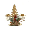 Kandelaars Kerstmis Smeedijzeren kandelaar Santa Claus Star Elk Tree Holder Xmas Jaar Tafel ornament