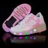 Shoes One Wheels Luminous Sneakers Led Light Roller Skate Shoes for Children Kids Led Shoes Boys Girls Shoes Light Up With wheels Shoe