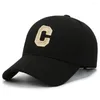 Kogelcaps c-vormige sticker honkbal pet retro polyester verstelbare zon hoed trendy ademende zonnebrandcrème en schaduw buitensporten