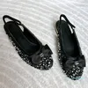 2024 Womens Designer Flat Sandals Fashion Classicleather Casual Bowknot أحذية متداولة