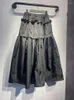 Faldas 2024 Spring Elástica Cintura negra Midi Skirt Femanes Ruffles A-Line A-Line Long Hepburn Style para damas