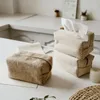 Förvaringspåsar japanska minimalistiska bomullslinnor vävnadslåda naturligt gult tyg hushållsbord vardagsrum matsäck