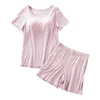 Shortie da notte a colori per pigiami per pigiama per pigiama da donna per sonno da donna Shorts Shorts Shorts Shorts Nightie-set classico a colori solidi