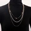 Chains Lightweight Sweater Necklace Layered Pearl Heart For Women Fashion Chain Jewelry Gifts Long Strand Girls