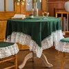 Tafelkleed vintage fluweel rond huis dineren thee romantisch en mooie O4S3640