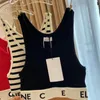 Ce tank top kvinnor beskurna t shirt stickor tee sport ärmlösa toppar väst yoga broderad stickad femme kvinnor desi ropamujer föregående