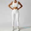 Outfits 2 Teile nahtloser Frauen Tracksuit Yoga Set Running Workout Sportswear Fitnessstudio Kleidung für Bra High Taille Leggings Sports Anzug LL