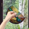 Naklejki okienne Retro kolorowe zabarwione kolibry motyl kwiat elektrostatyczny dekoracyjny antykulisja zdejmowane szkło M9Z3