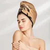 Serviette microfibre filles salle de bain séchage de cheveux absorbants Palmier tropical paysage de douche magique casquette turban enveloppe