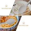 Spoons 4 Pcs Silicone Spoon Honey Decor Kitchen Utensils Mixing Coffee Non-stick Silica Gel Supplies Serving