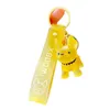 Keychains Lanyards à la mode française Bulldog Keychain Womens Sac Pendent Transparent Colored Mens Car Keyring Christmas Gift Q240403