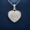 Cadermay Fasion Colar Baguete Heart Shape D VVs Pingente de Moissanite 925 Colar de Jóias de Jóias de Prata Esterlina para Mulheres