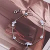 Link Bracelets European And American Style Fashionable Fresh Minimalist Geometric Sparkling Square Water Drop Zircon Multi Pendant Bracelet