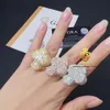 Designer Wholesale Price Factory Direct Sale Fine Hip Hop Jewelry 18K Gold Plated Silver Moissanite Cross Ring