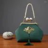 Вечерние сумки ретро стиль сцепление с сцеплением с кисточкой Портативная поперечная мама жемчужная головка