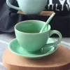 Tazza da caffè da 9 once da tè e piattino set di porcellana bevande per bevande a microonde lavastoviglie in ceramica tavoli da tavolo cinese Celadons Calza 240407