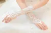 !Robe nuptiale de la mode de mode Gants de design long bandage sans doigt gants en dentelle ivoire-accessoires de mariage gants de mariage ht751367935