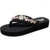 Slippers Beach Shoes Women Summer Platform Med Big Size Rubber Flip Flops On A Wedge Glitter Slides Sabot Hawaiian Jelly TPR Fab