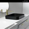 Banyo lavabo musluk musluk havzası tüm bakır soğuk ve su minimalist kişilik yaratıcı siyah washbasin